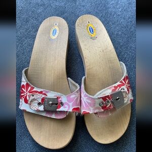 Dr Scholls Wooden Clog Sandal